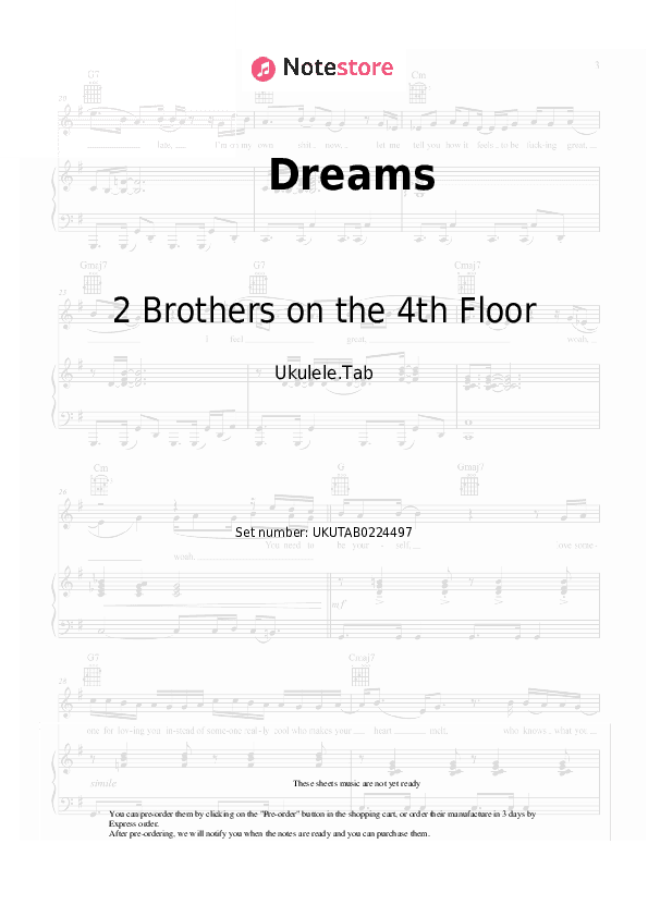 Dreams - 2 Brothers on the 4th Floor Sheet Music - Ukulele.Tab