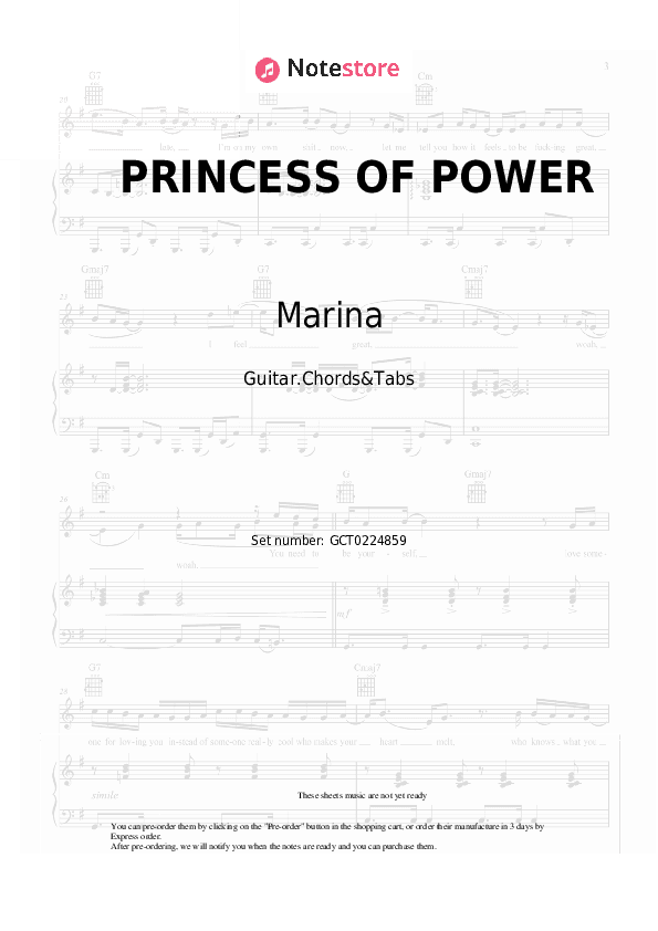 PRINCESS OF POWER - Marina Chords and Tabs - Guitar.Chords&Tabs