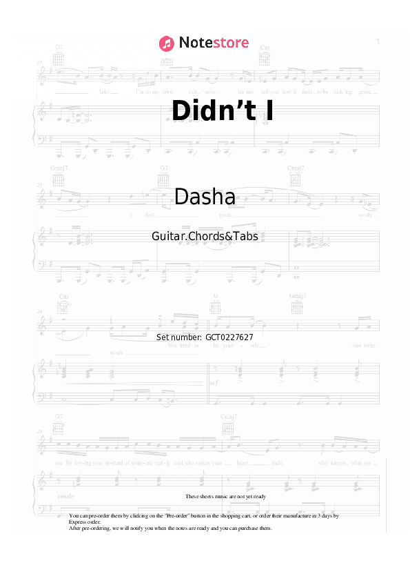 Didn’t I - Dasha Chords and Tabs - Guitar.Chords&Tabs