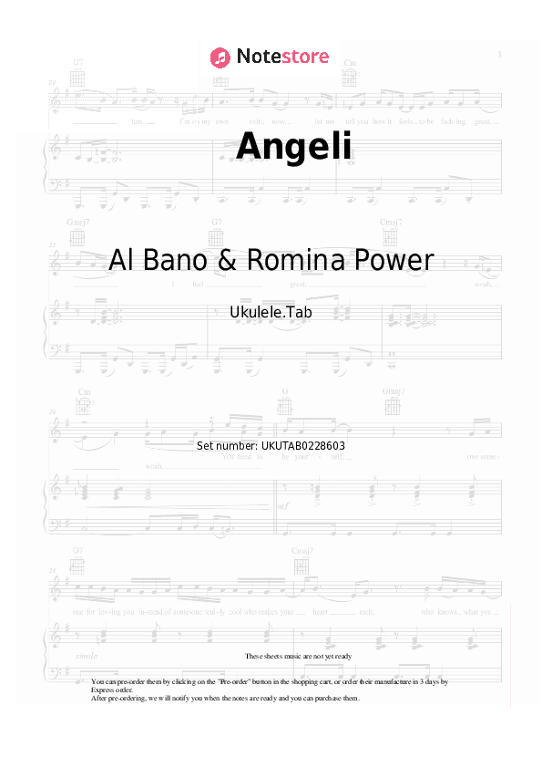 Angeli - Al Bano & Romina Power Sheet Music - Ukulele.Tab