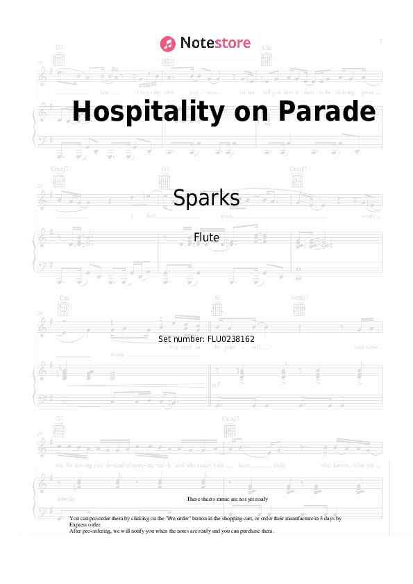 Hospitality on Parade - Sparks Flute Sheet Music - Flute