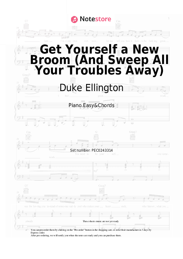 Get Yourself a New Broom (And Sweep All Your Troubles Away) - Duke Ellington Sheet Music Easy and Chords - Piano.Easy&Chords