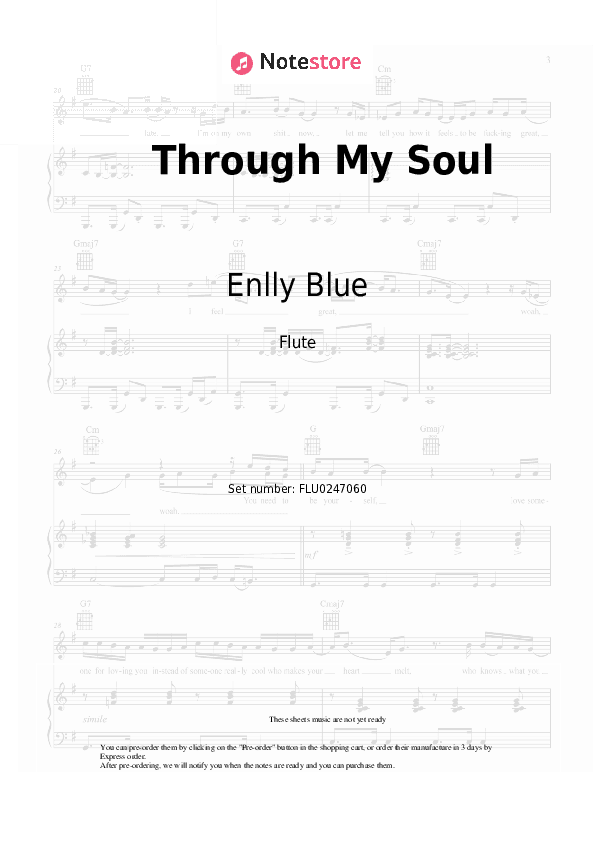 Through My Soul - Enlly Blue Flute Sheet Music - Flute