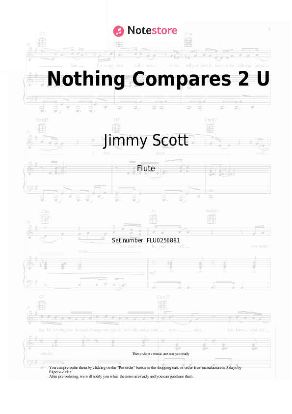 Nothing Compares 2 U - Jimmy Scott Flute Sheet Music - Flute