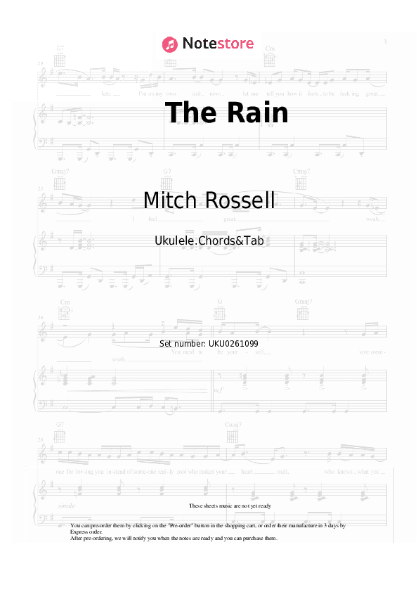 The Rain - Mitch Rossell Ukulele Sheet Music - Ukulele.Chords&Tab