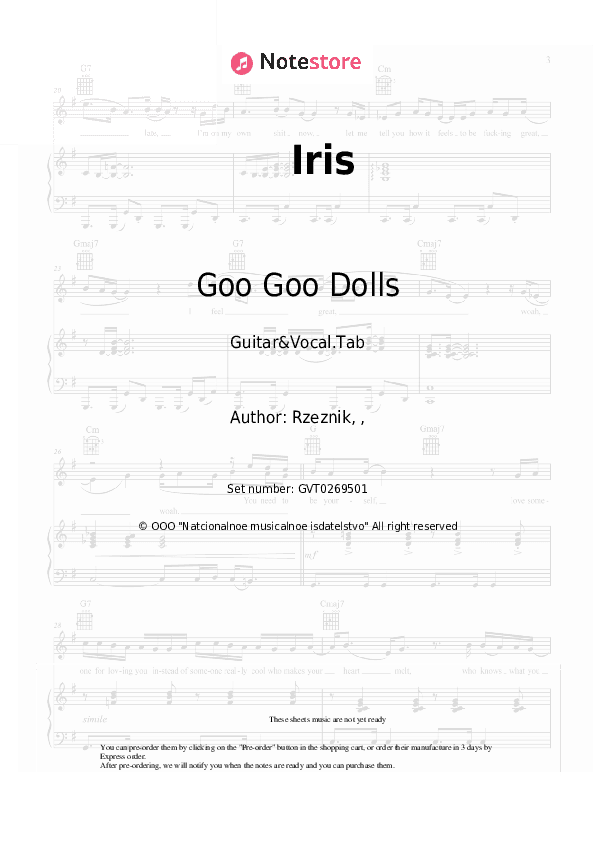 Iris - Goo Goo Dolls Chords and Voice - Guitar&Vocal.Tab