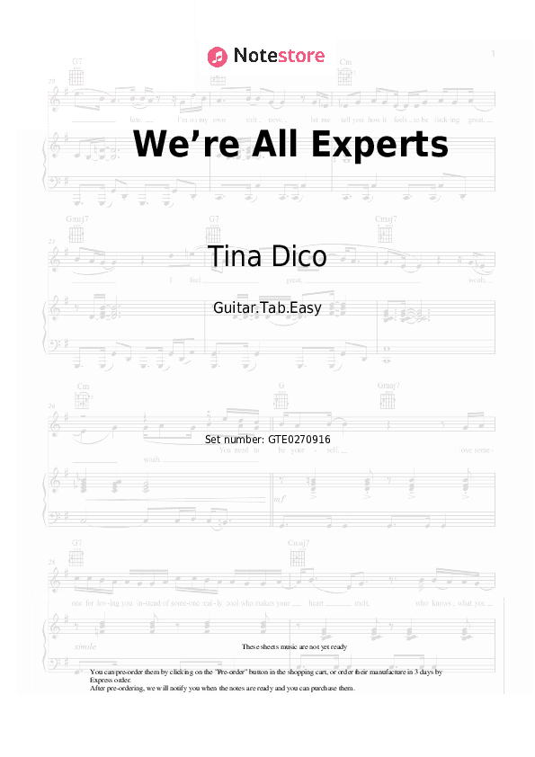 We’re All Experts - Tina Dico Tabs Easy - Guitar.Tab.Easy