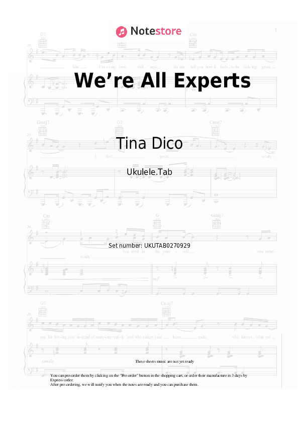 We’re All Experts - Tina Dico Sheet Music - Ukulele.Tab