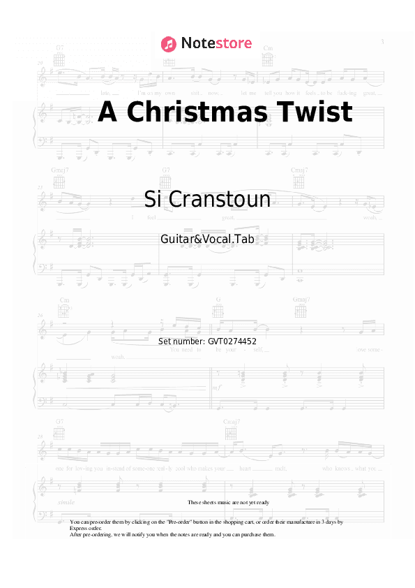 A Christmas Twist - Si Cranstoun Chords and Voice - Guitar&Vocal.Tab