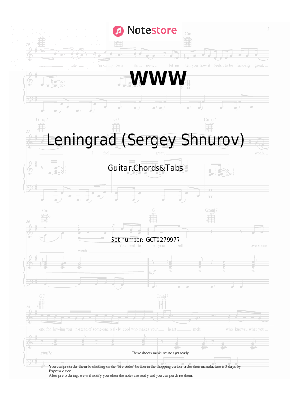 WWW - Leningrad (Sergey Shnurov) Chords and Tabs - Guitar.Chords&Tabs
