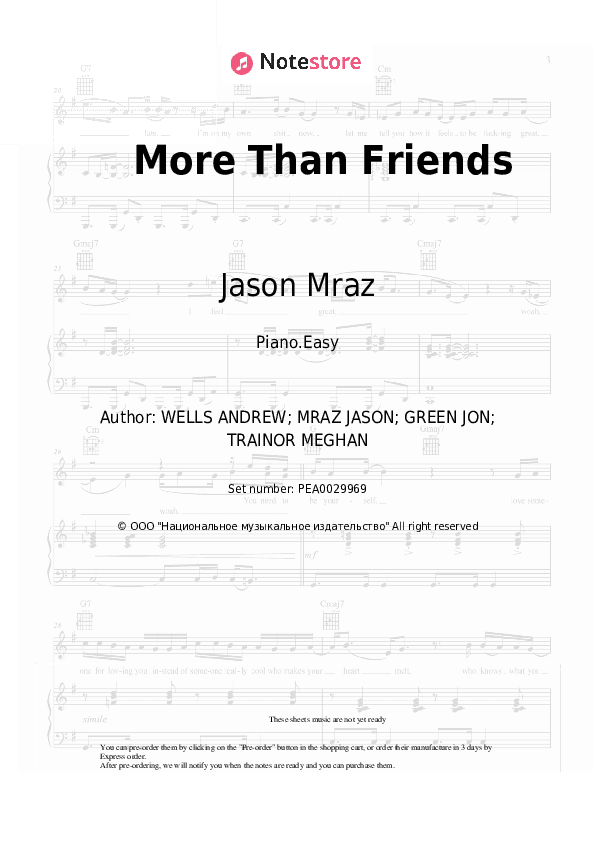 More Than Friends - Jason Mraz Piano Sheet Music Easy - Piano.Easy
