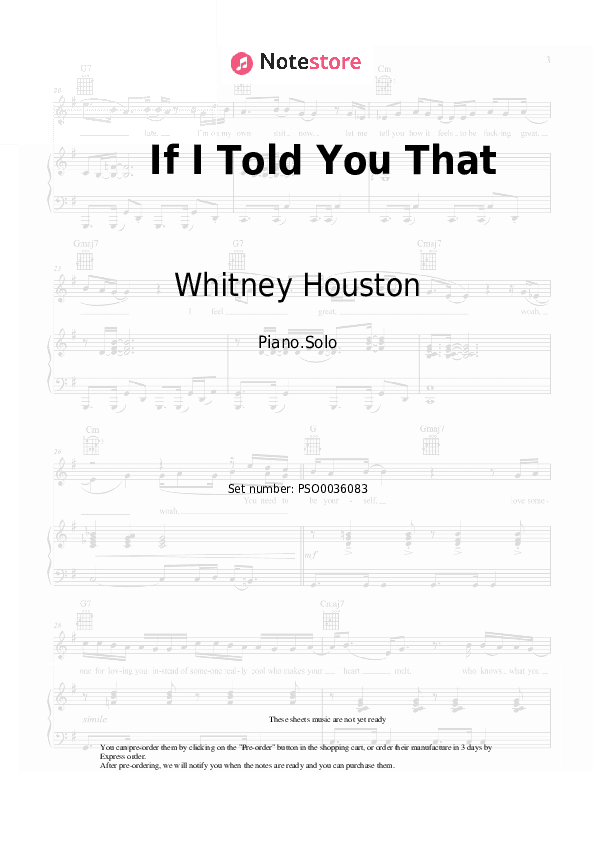 If I Told You That - Whitney Houston, George Michael Piano Sheet Music - Piano.Solo