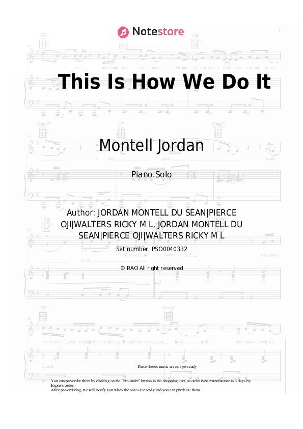 This Is How We Do It - Montell Jordan Piano Sheet Music - Piano.Solo