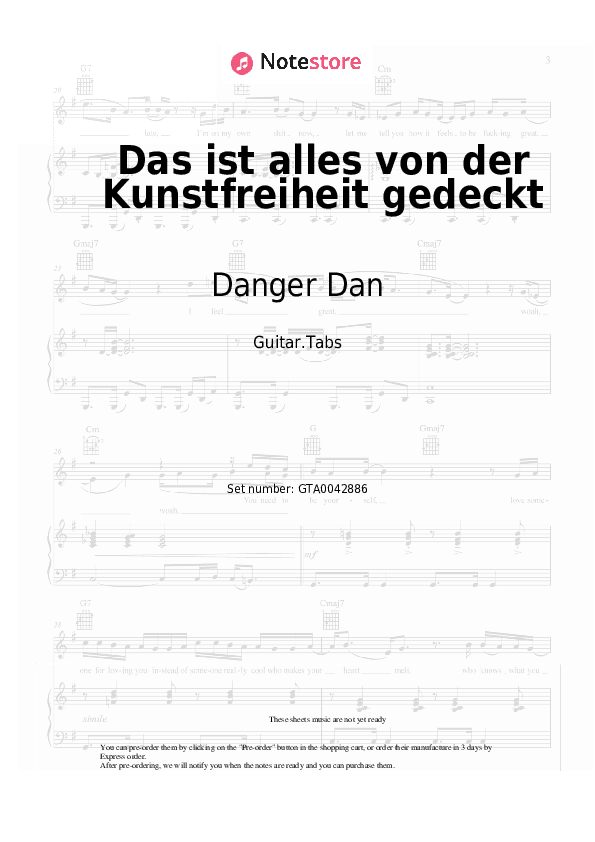 Das ist alles von der Kunstfreiheit gedeckt - Danger Dan Tabs - Guitar.Tabs