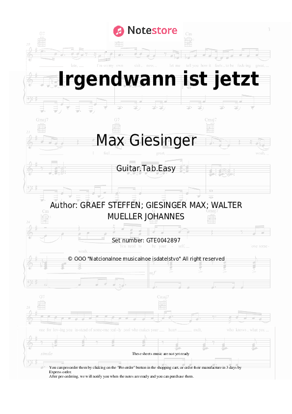 Irgendwann ist jetzt - Max Giesinger Tabs Easy - Guitar.Tab.Easy