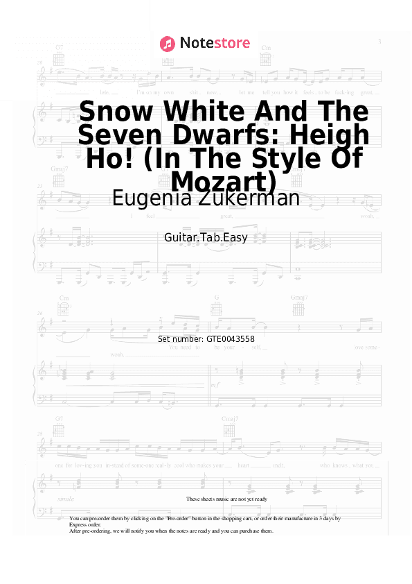 Snow White And The Seven Dwarfs: Heigh Ho! (In The Style Of Mozart) - Eugenia Zukerman Tabs Easy - Guitar.Tab.Easy