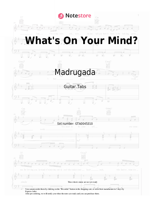 What's On Your Mind? - Madrugada Tabs - Guitar.Tabs