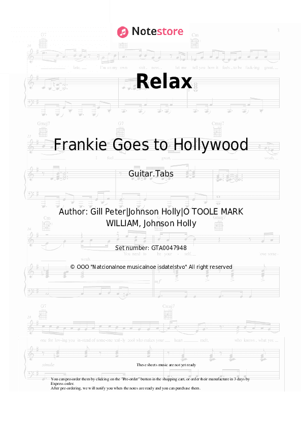Relax - Frankie Goes to Hollywood Tabs - Guitar.Tabs