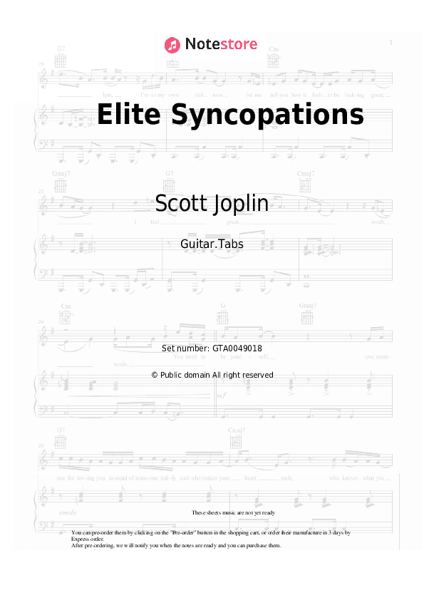 Elite Syncopations - Scott Joplin Tabs - Guitar.Tabs