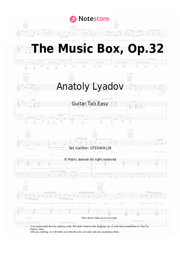 The Music Box, Op.32 - Anatoly Lyadov Tabs Easy - Guitar.Tab.Easy