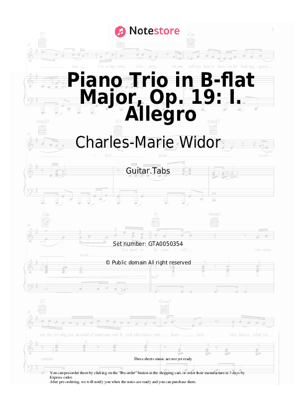 Piano Trio in B-flat Major, Op. 19: I. Allegro - Charles-Marie Widor Tabs - Guitar.Tabs