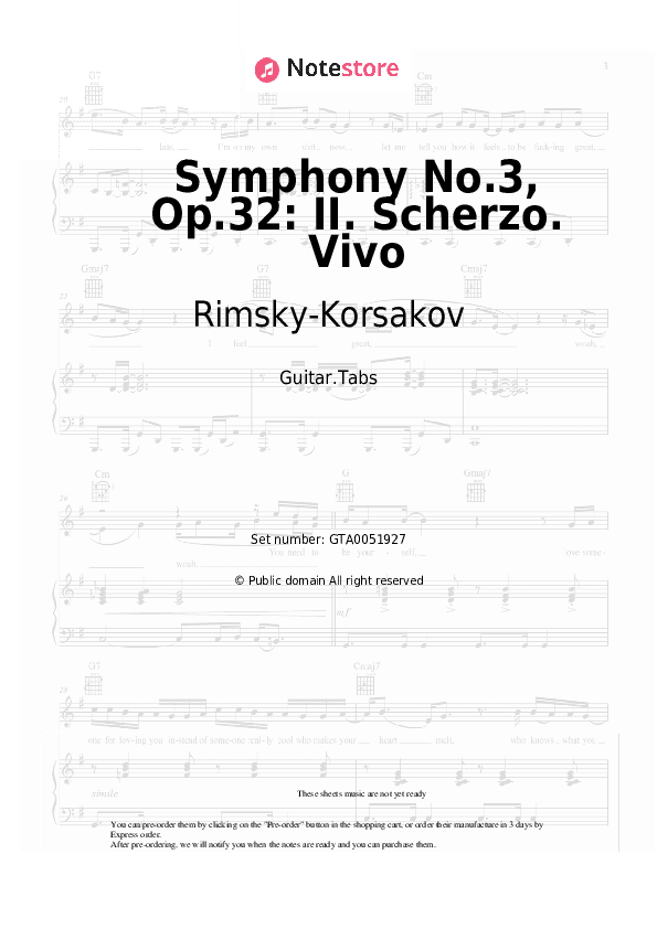 Symphony No.3, Op.32: II. Scherzo. Vivo - Rimsky-Korsakov Tabs - Guitar.Tabs