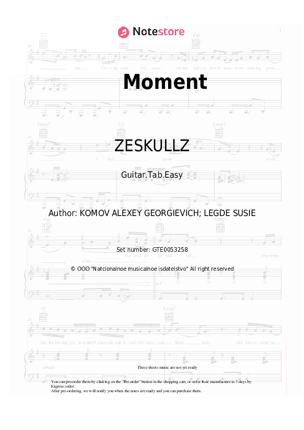Moment - ZESKULLZ, Susie Ledge Tabs Easy - Guitar.Tab.Easy
