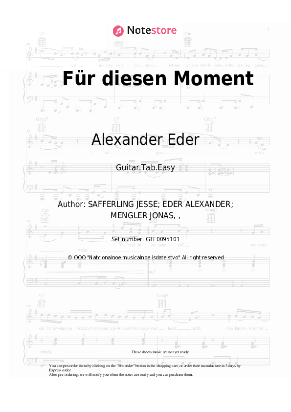 Für diesen Moment - Alexander Eder Tabs Easy - Guitar.Tab.Easy