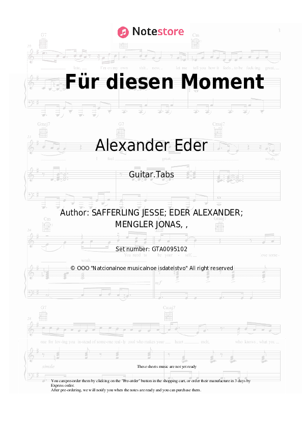 Für diesen Moment - Alexander Eder Tabs - Guitar.Tabs