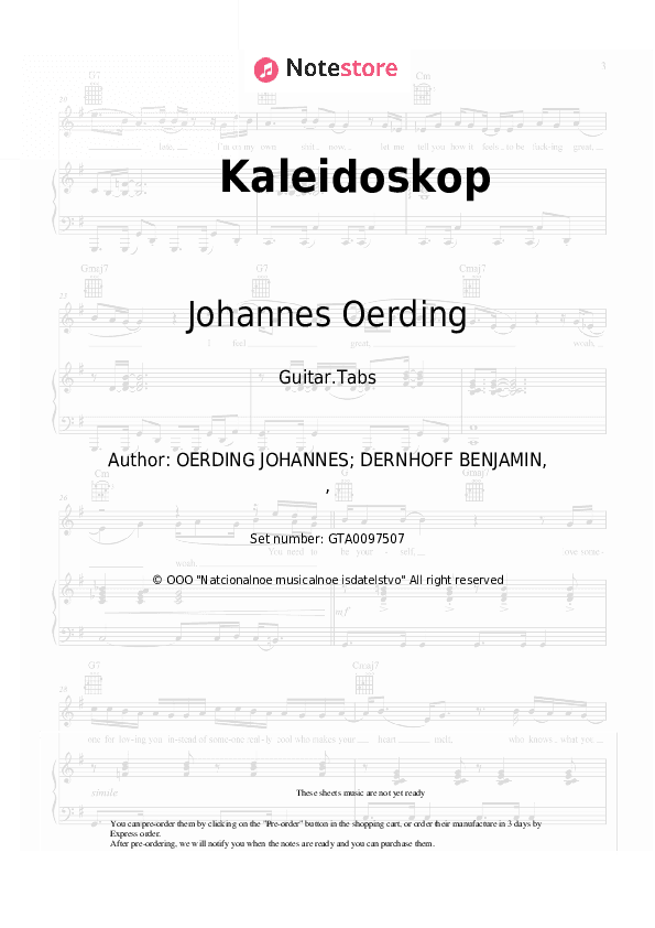 Kaleidoskop - Johannes Oerding Tabs - Guitar.Tabs