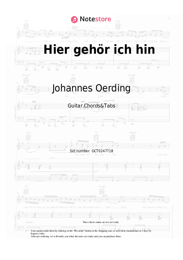 Hier Gehör Ich Hin - Johannes Oerding Chords and Tabs - Guitar.Chords&Tabs