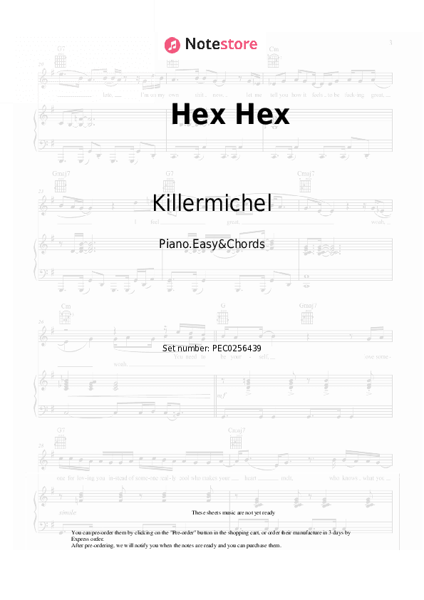Hex Hex - Killermichel, Selina Sheet Music Easy and Chords - Piano.Easy&Chords