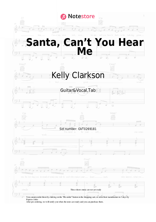 Santa, Can’t You Hear Me - Kelly Clarkson, Ariana Grande Chords and Voice - Guitar&Vocal.Tab