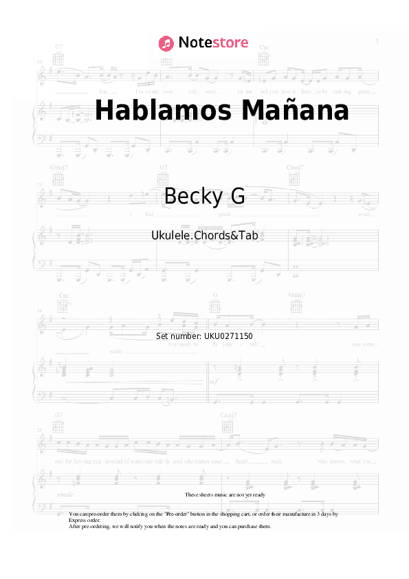 Hablamos Mañana - Becky G Ukulele Sheet Music - Ukulele.Chords&Tab