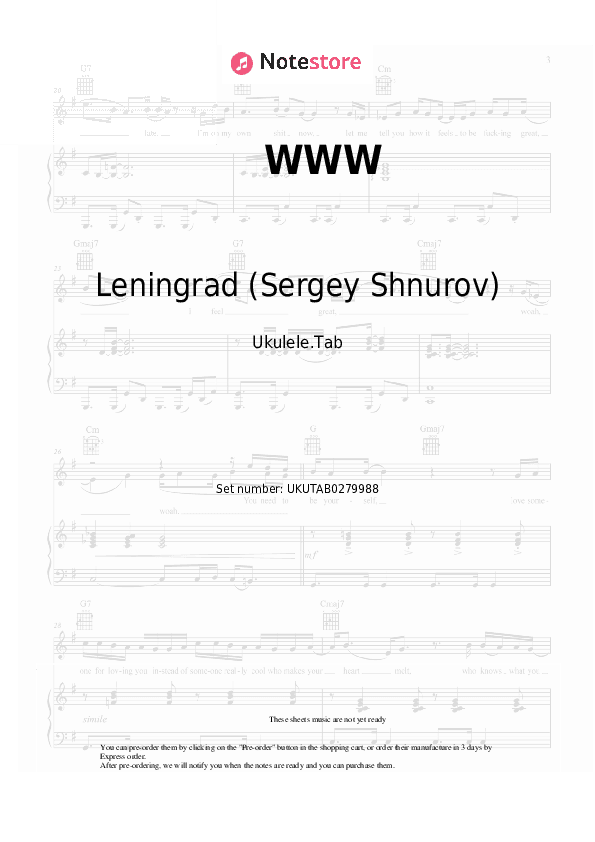 WWW - Leningrad (Sergey Shnurov) Sheet Music - Ukulele.Tab