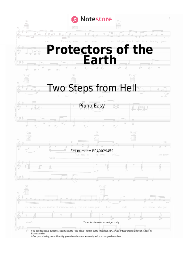 Protectors of the Earth - Two Steps from Hell Piano Sheet Music Easy - Piano.Easy