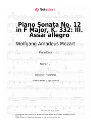 undefined Wolfgang Amadeus Mozart - Piano Sonata No. 12 in F Major, K. 332: III. Assai allegro