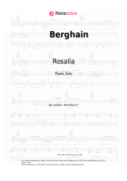 Sheet music, chords Rosalía, Bjork, Yves Tumor - Berghain