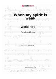 Sheet music, chords World hive - When my spirit is weak