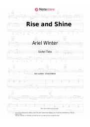 Sheet music, chords Ariel Winter - Rise and Shine