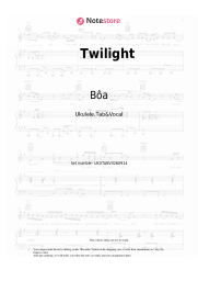 Sheet music, chords Bôa - Twilight