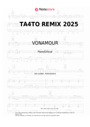Sheet music, chords VONAMOUR - ТА4ТО REMIX 2025
