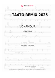 Sheet music, chords VONAMOUR - ТА4ТО REMIX 2025