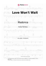 Sheet music, chords Madonna - Love Won't Wait