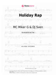 Sheet music, chords MC Miker G & DJ Sven - Holiday Rap