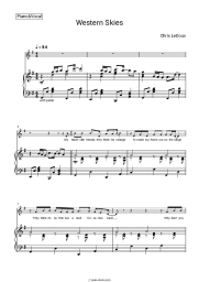 Sheet music, chords Chris LeDoux - Western Skies