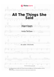Sheet music, chords Harrison - All The Things She Said