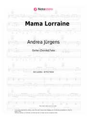 Sheet music, chords Andrea Jürgens - Mama Lorraine