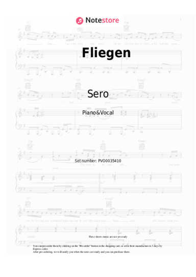 Sheet music, chords Sero, Almila Bagriacik - Fliegen