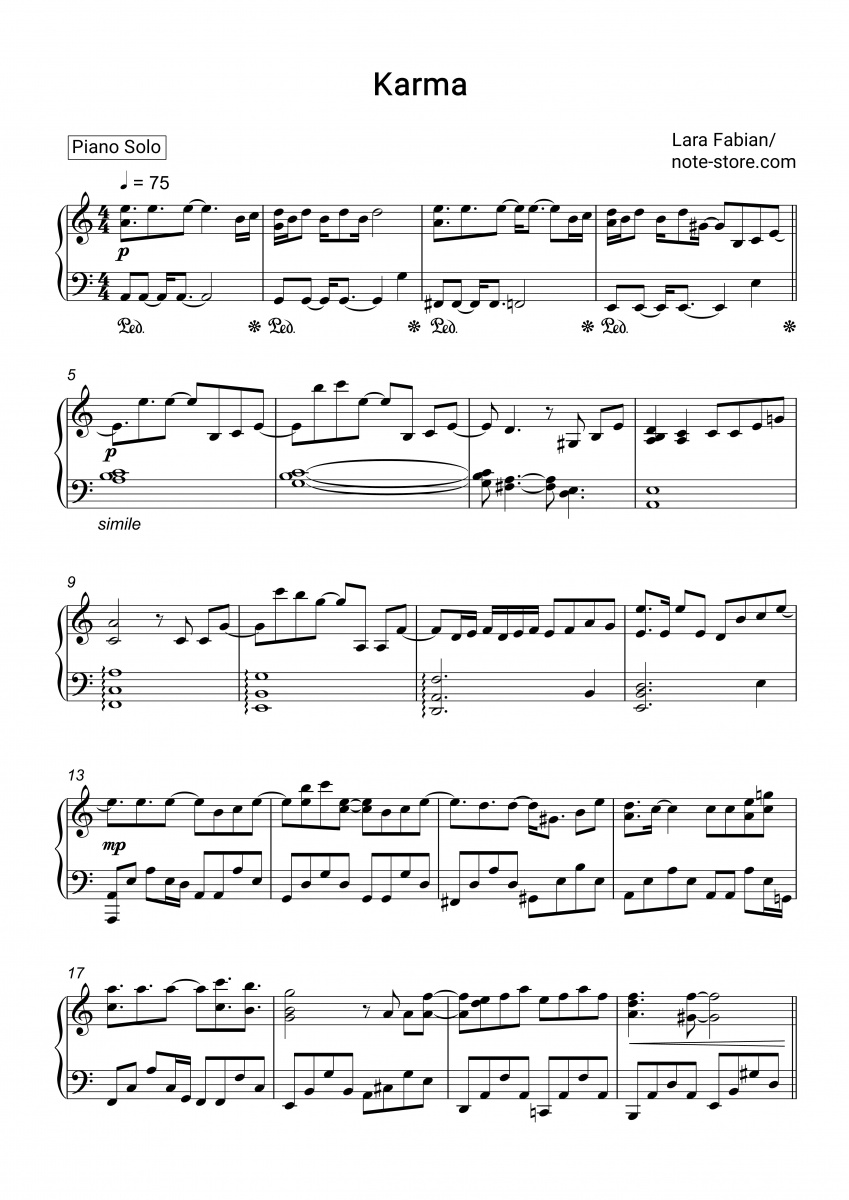 Lara Fabian Karma Sheet Music For Piano Download Piano Solo Sku Pso0026281 At Note Store Com Other songs for fabian lara. lara fabian karma sheet music for piano pdf piano solo